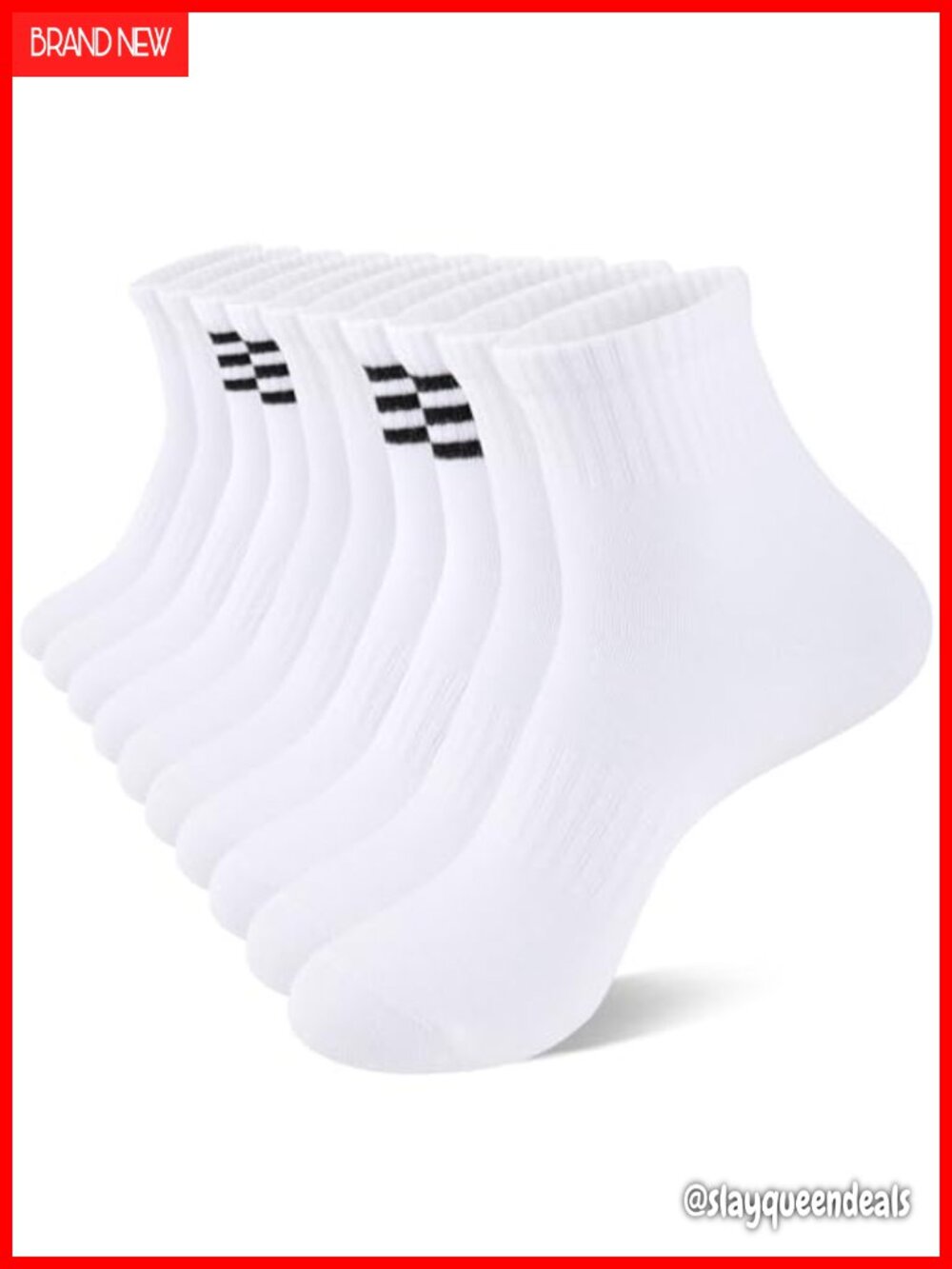 Cotton Ankle Quarter Socks Striped Athletic Casual Mini Crew 5 Pairs